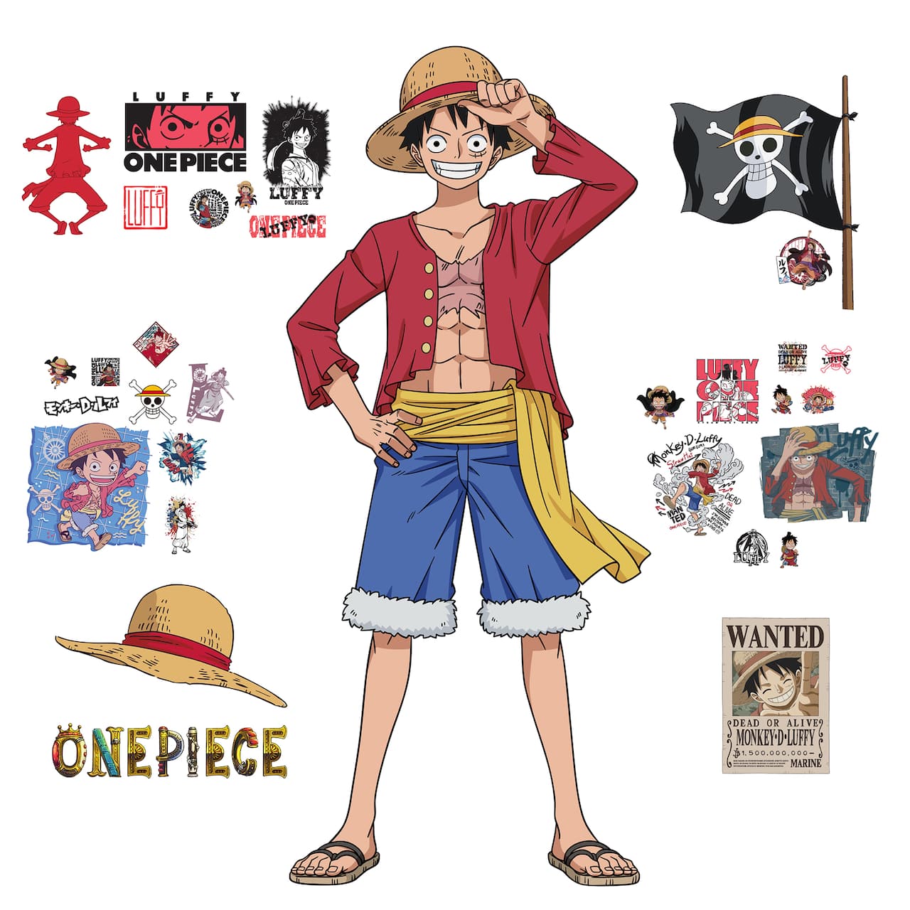 RoomMates One Piece Luffy Giant Peel & Stick Wall Decals